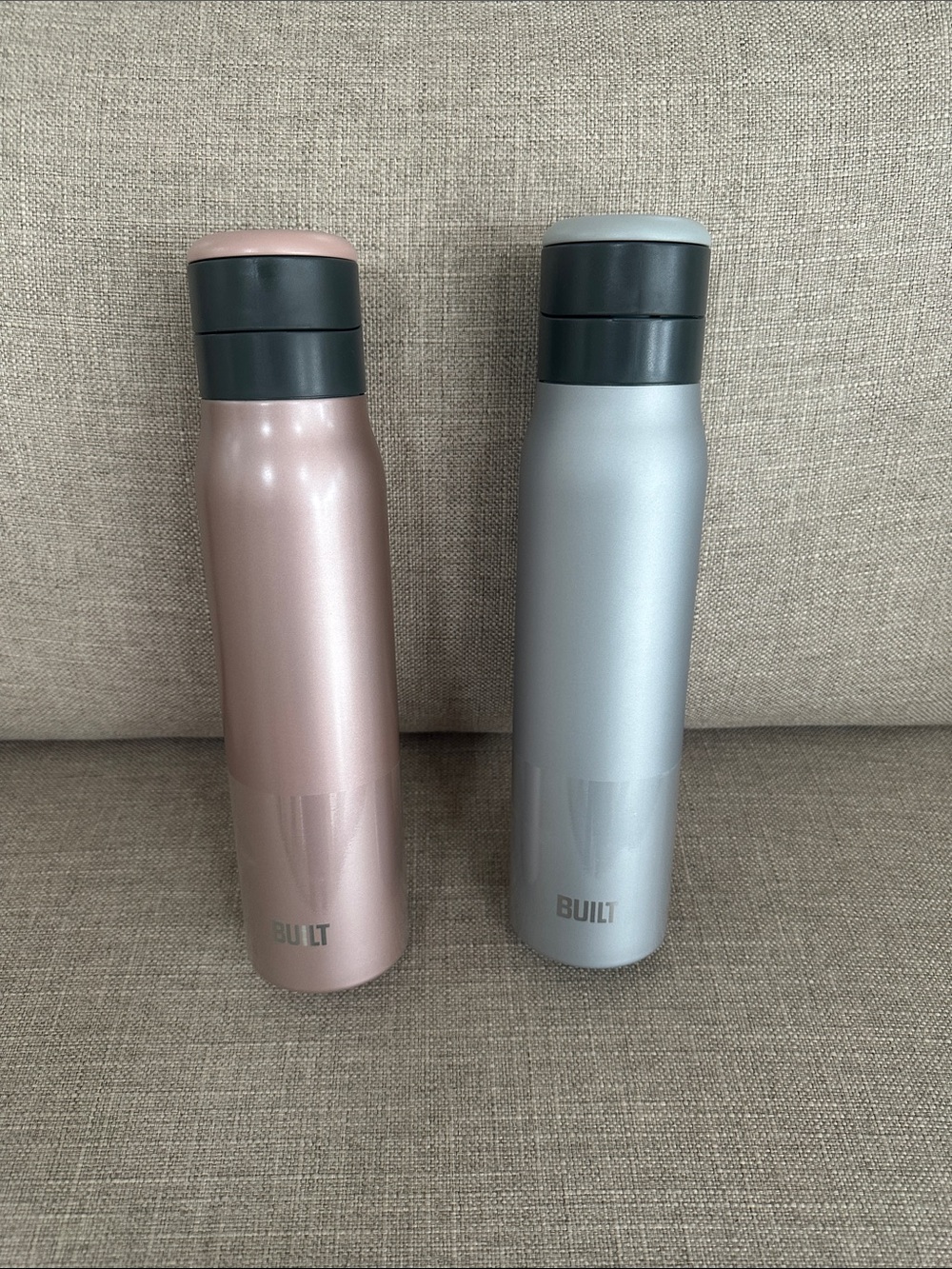 BUILT Insulated Stainless Steel Bottle - Rose Gold & Silver
